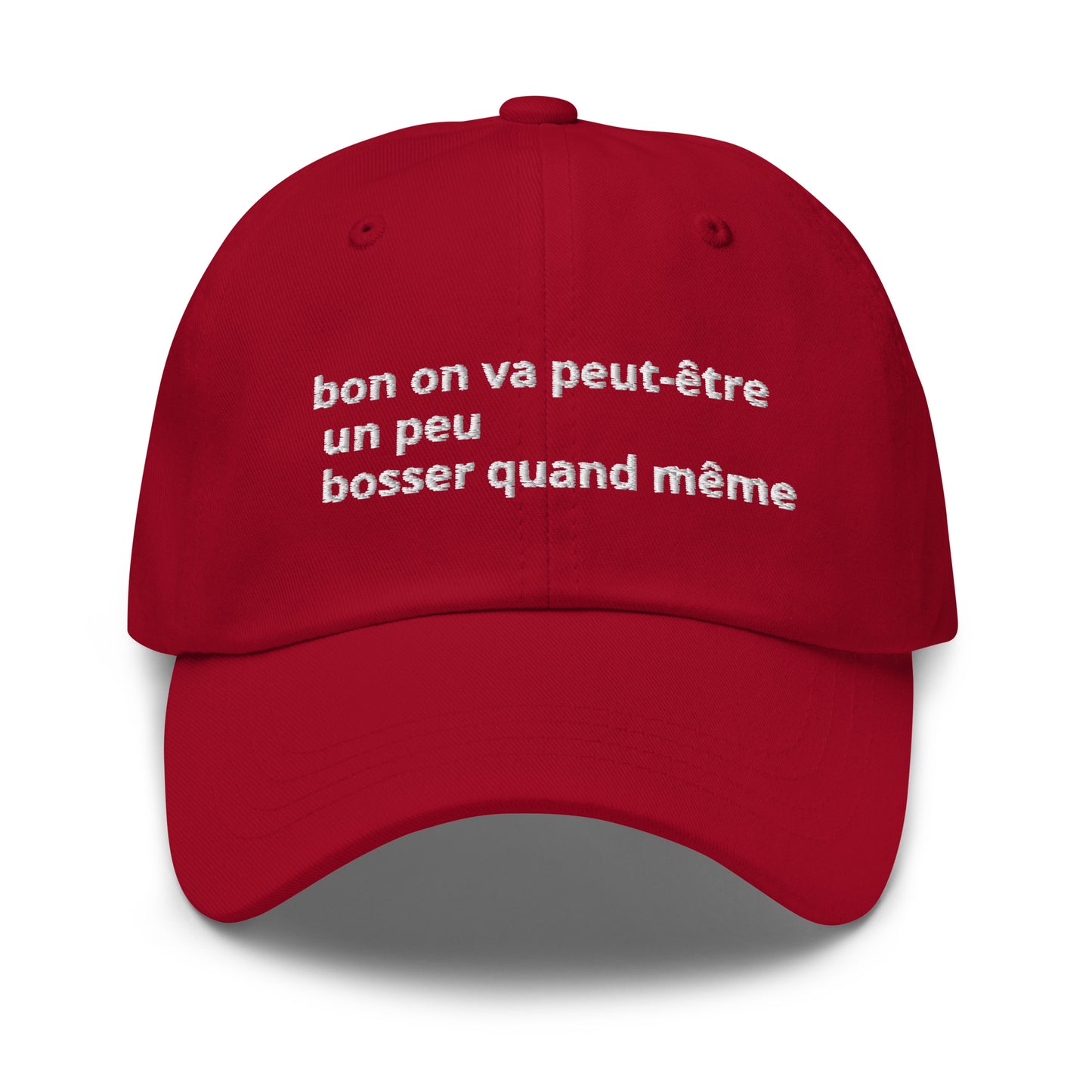 casquette : bon on on va peut-être un peu bosser quand même